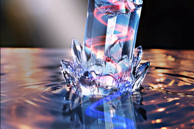 Terahertz pulses induce chirality in a non-chiral crystal