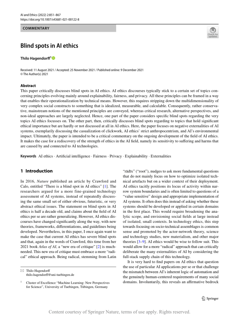 PDF) Blind spots in AI ethics