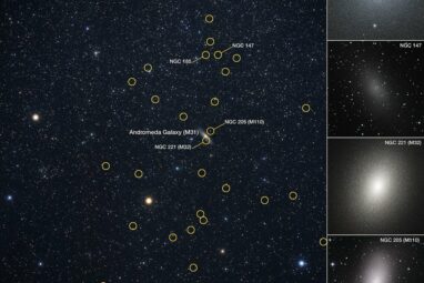 Hubble provides bird's-eye view of Andromeda galaxy's ecosystem