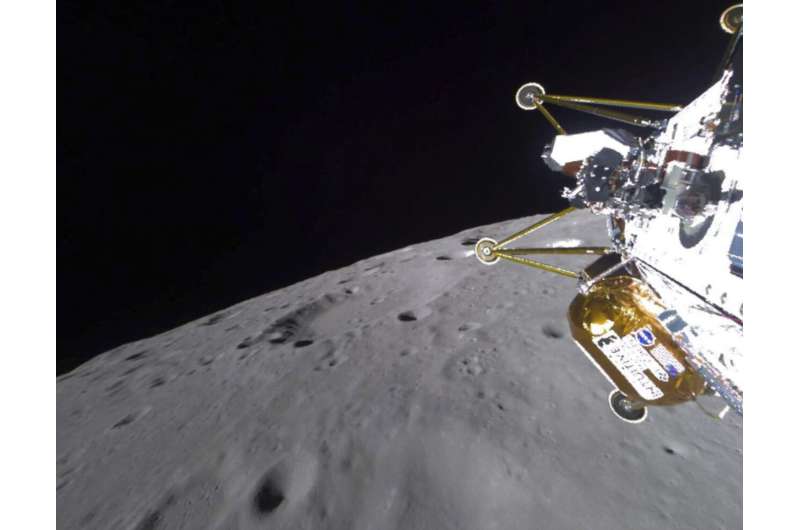 Private lunar lander is declared dead after landing sideways in a crater near the moon's south pole