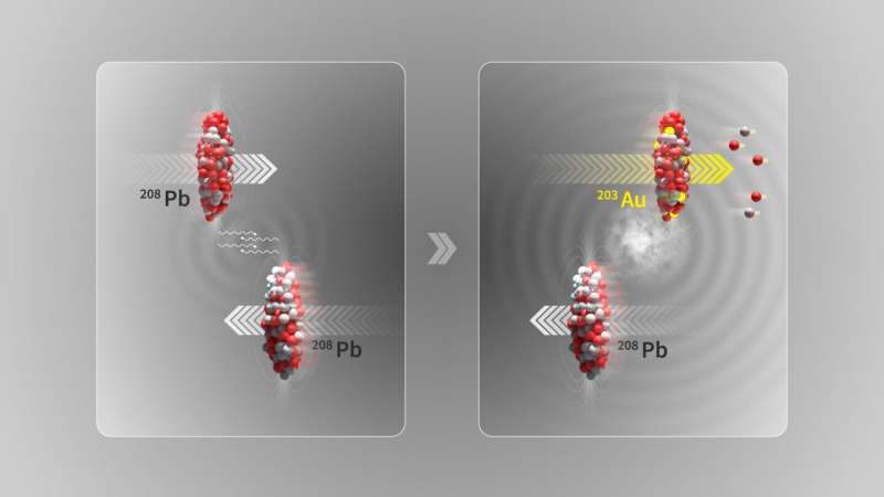 ALICE detects the conversion of lead into gold at the LHC