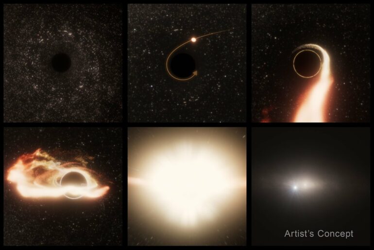 Hubble pinpoints roaming massive black hole