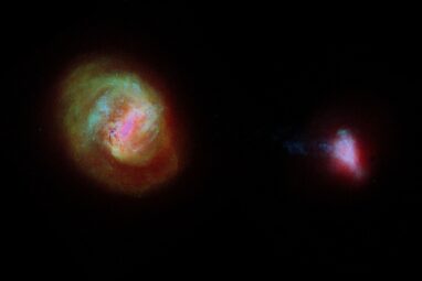 Stretched in a cross pattern: Our neighboring galaxy is pulled in ...