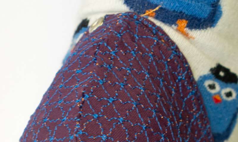 Machine embroidery encodes skin-like tension lines in textiles, enabling mass-customizable wearables