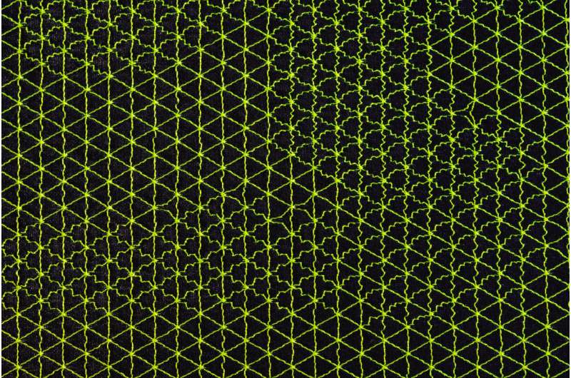 Machine embroidery encodes skin-like tension lines in textiles, enabling mass-customizable wearables