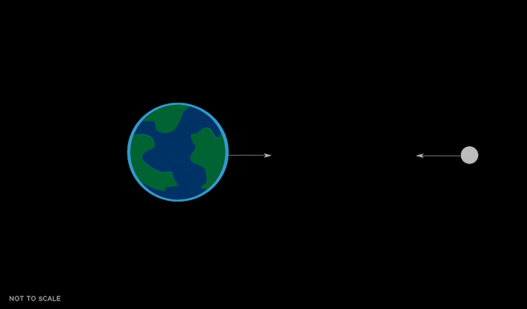 An animation showing the formation of tides