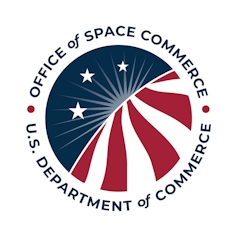 The logo of the OSC, which is circular and has three stars and nine black and white stripes.